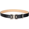 image:imageSam Edelman Womens Doublee Plaque Logo Hammered Buckle and Loop Leather Belt for Jeans Dresses and TrousersBlack