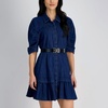 image:imageSam Edelman Womens Doublee Plaque Logo Hammered Buckle and Loop Leather Belt for Jeans Dresses and TrousersBlack