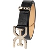 image:imageSam Edelman Womens Doublee Plaque Logo Hammered Buckle and Loop Leather Belt for Jeans Dresses and TrousersBlack