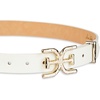 image:imageSam Edelman Womens Doublee Plaque Logo Hammered Buckle and Loop Leather Belt for Jeans Dresses and TrousersIvory