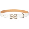 image:imageSam Edelman Womens Doublee Plaque Logo Hammered Buckle and Loop Leather Belt for Jeans Dresses and TrousersIvory