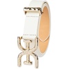 image:imageSam Edelman Womens Doublee Plaque Logo Hammered Buckle and Loop Leather Belt for Jeans Dresses and TrousersIvory