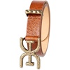 image:imageSam Edelman Womens Doublee Plaque Logo Hammered Buckle and Loop Leather Belt for Jeans Dresses and TrousersLight Brown