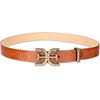image:imageSam Edelman Womens Doublee Plaque Logo Hammered Buckle and Loop Leather Belt for Jeans Dresses and TrousersLight Brown