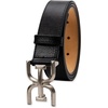 image:imageSam Edelman Womens Fashion DoubleE Plaque Logo Buckle Slim Textured Belt for Jeans Dresses and TrousersBlack