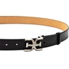 image:imageSam Edelman Womens Fashion DoubleE Plaque Logo Buckle Slim Textured Belt for Jeans Dresses and TrousersBlack