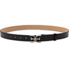 image:imageSam Edelman Womens Fashion DoubleE Plaque Logo Buckle Slim Textured Belt for Jeans Dresses and TrousersBlack