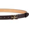 image:imageSam Edelman Womens Fashion DoubleE Plaque Logo Buckle Slim Textured Belt for Jeans Dresses and TrousersBrown