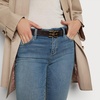 image:imageSam Edelman Womens Fashion DoubleE Plaque Logo Buckle Slim Textured Belt for Jeans Dresses and TrousersBrown