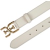 image:imageSam Edelman Womens Fashion DoubleE Plaque Logo Buckle Slim Textured Belt for Jeans Dresses and TrousersIvory