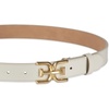 image:imageSam Edelman Womens Fashion DoubleE Plaque Logo Buckle Slim Textured Belt for Jeans Dresses and TrousersIvory