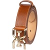 image:imageSam Edelman Womens Fashion DoubleE Plaque Logo Buckle Slim Textured Belt for Jeans Dresses and TrousersSaddle