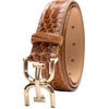image:imageSam Edelman Womens Fashion DoubleE Plaque Logo Buckle Slim Textured Belt for Jeans Dresses and TrousersTan Croc