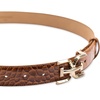 image:imageSam Edelman Womens Fashion DoubleE Plaque Logo Buckle Slim Textured Belt for Jeans Dresses and TrousersTan Croc