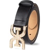image:imageSam Edelman Womens Imitation Pearl Embellished DoubleE Logo Plaque Buckle Leather Belt for Jeans Dresses and TrousersBlack