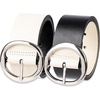 image:imageSam Edelman Womens TwoinOne Reversible Center Bar Buckle Belt Black Centerbar SmallIvoryBlack