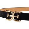 image:imageSam Edelman womens Doublee Plaque Logo Buckle Skinny Fashion Trouser BeltBlack