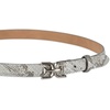 image:imageSam Edelman womens Doublee Plaque Logo Buckle Skinny Fashion Trouser BeltGreyWhite Snake