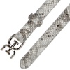 image:imageSam Edelman womens Doublee Plaque Logo Buckle Skinny Fashion Trouser BeltGreyWhite Snake