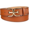 image:imageSam Edelman Womens Casual DoubleE Logo Plaque Buckle Leather Belt for Jeans and TrousersSaddle
