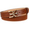 image:imageSam Edelman Womens Fashion DoubleE Plaque Logo Buckle Slim Textured Belt for Jeans Dresses and TrousersSaddle