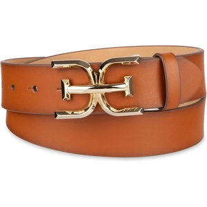 image:imageSam Edelman Womens Casual DoubleE Logo Plaque Buckle Leather Belt for Jeans and TrousersSaddle