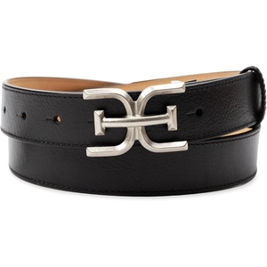 image:imageSam Edelman Womens Fashion DoubleE Plaque Logo Buckle Slim Textured Belt for Jeans Dresses and TrousersBlack