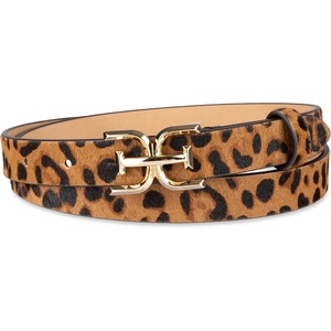 image:imageSam Edelman womens Doublee Plaque Logo Buckle Skinny Fashion Trouser BeltLeopard