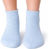 image:imageSam Edelman Womens Quarter Socks  6 PK Cushioned Cotton Scalloped Edge SocksDenimWhite