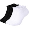 image:imageSam Edelman Womens Quarter Socks  6 PK Cushioned Cotton Scalloped Edge SocksWhiteBlack