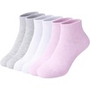 image:imageSam Edelman Womens Quarter Socks  6 PK Half Cushion with Heel TabBallet SlipperWhiteGrey