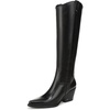Black Leather Wide Calf