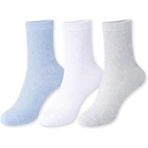 image:imageSam Edelman Womens Anklet Socks  3 PK Mesh Cotton Slouchy SocksDenimGreyWhite
