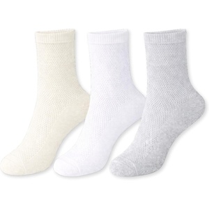 image:imageSam Edelman Womens Anklet Socks  3 PK Mesh Cotton Slouchy SocksIvoryWhiteGrey