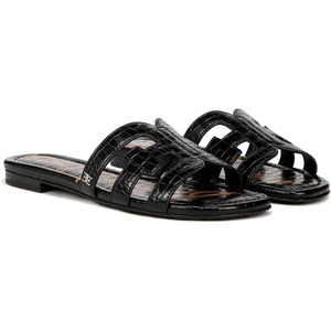image:imageSam Edelman Womens Bay Flat SandalBlack Mini Croco