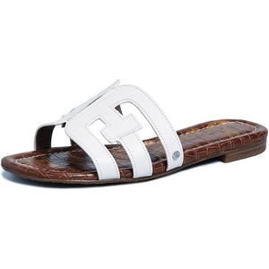 image:imageSam Edelman Womens Bay Flat SandalBright White Vaquero Saddle Leather