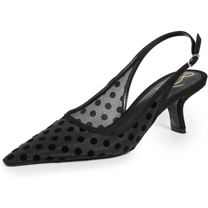image:imageSam Edelman Womens Bianka Slingback PumpsBlack Polka Dot Mesh