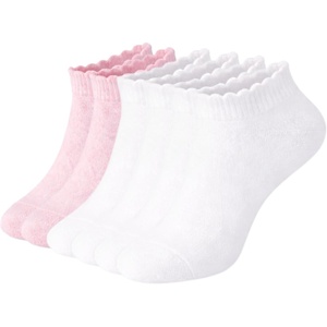 image:imageSam Edelman Womens Quarter Socks  6 PK Cushioned Cotton Scalloped Edge SocksBallet SlipperIvory