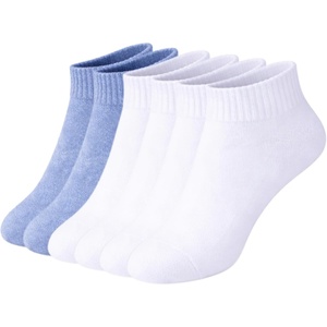image:imageSam Edelman Womens Quarter Socks  6 PK Half Cushion with Heel TabDenimWhite