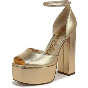 image:imageSam Edelman Womens Kirra Heeled Sandal Amber Gold Plated 8 Medium